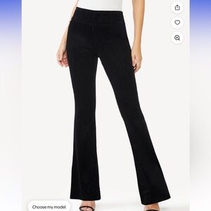 Sofia by Sofia Vergara‎ Black velvet sparkle Flare Pants 10 short